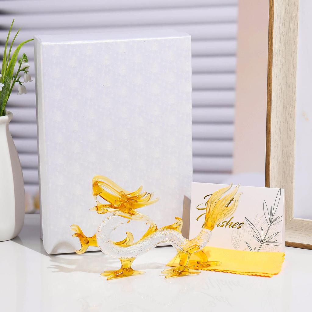 Кертари Фигурка Дракона по Знаку Зодиака Кристальная Фигурка Дракона на Удачу Фэн-шуй Фигурка Дракона на Новый 2024 год Талисман Удачи для Интерьера Многоцветный [Подлинный]