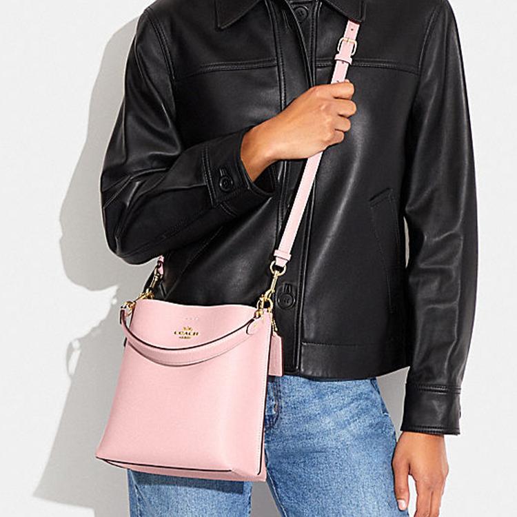 New COACH Mollie Cow Leather Bucket Bags Handbags Shoulder Bag Crossbody Bag Small Size Women's Pink CF433-IMV7Z