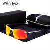 1 шт. в коробке, антибликовые солнцезащитные очки, модные мужские солнцезащитные очки для вождения, рыбалки, велоспорта, спорта на открытом воздухе, классические квадратные очки