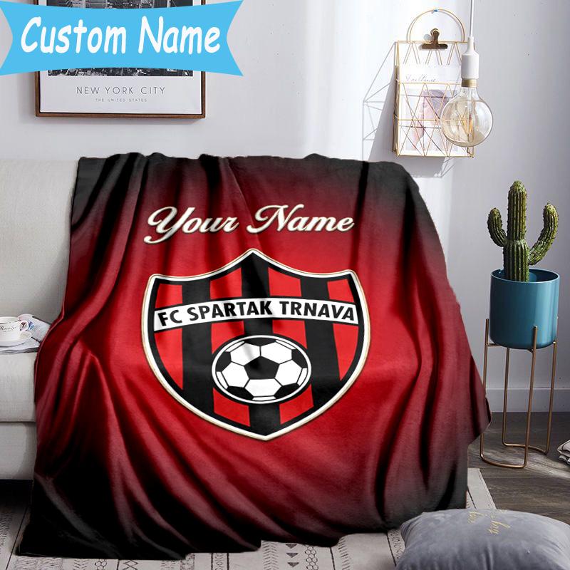 Custom Name FC Spartak Flannel Blanket, Use for Birthday/Holiday Gift, Soft Blanket for Sofa/Bed/Camping/Office, Home Decor