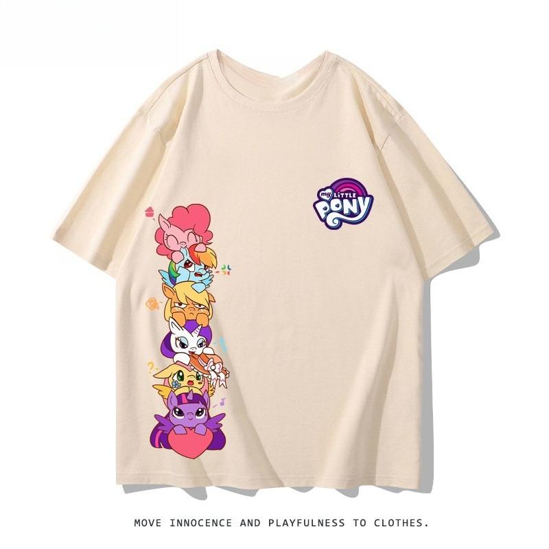 2026 summer new Little Pony Bighi Yunbao Surroundings Tshirt  Loosefitting Cute Couple Clothing for Unisex and Women