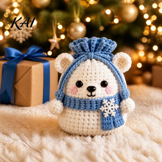 Small Item Storage Pouch Christmas Crochet Kit, DIY Santa Snowman Pouch, Cute Penguin Elk Bear Kit Designs, Bag Craft for Beginners, Handcrafted