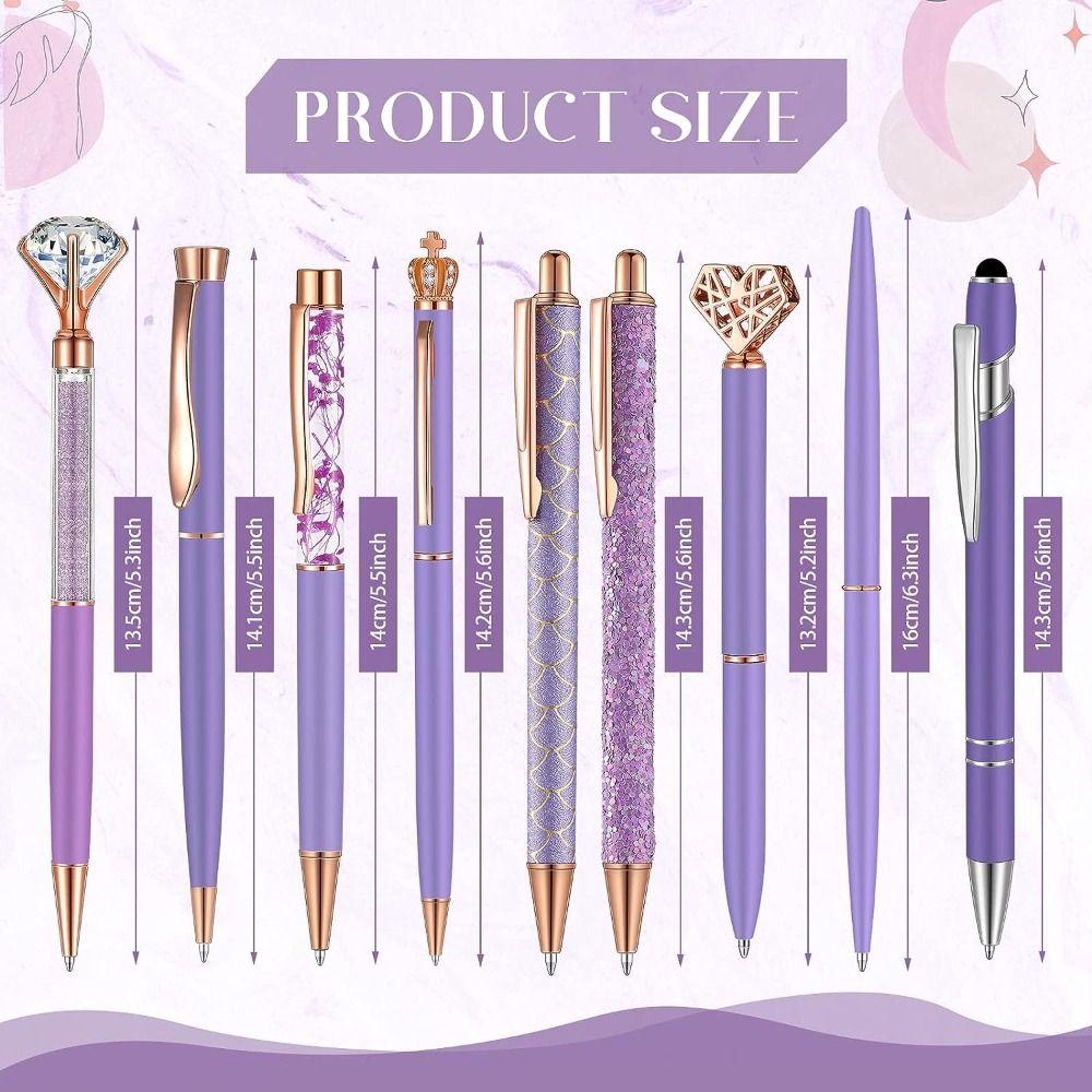 Press Gel Pens Crystal Pretty Fancy Pen Write Smooth Ballpoint Pens Set  Journaling