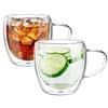 GOWTHHRT Double-Walled Glasses, 250ml, Set of 2, Double Walled, Insulates Hot and Cold Water, Condensation-Free, Mugs, Coffee Cups, Vacuum Cups, Heat-