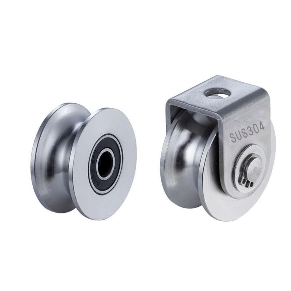 Corrosion Resistant V Sliding Gate Roller Wheel 304 Stainless Steel Pulley  Garage Doors