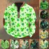 Men's St. Patrick's Day Vintage Casual Zip Sweatshirt Outdoor Casual Top