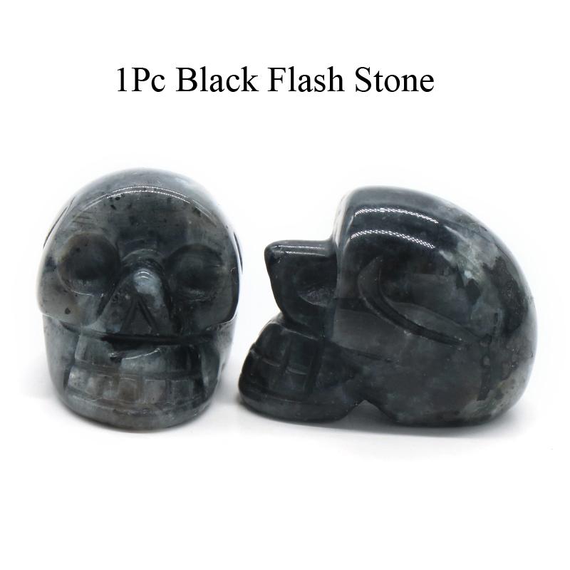 1Pc Natural Stone Carved Skull Natural Crystal Crafts Ornaments Halloween Ghost Festival Decorations Jewelry Furnishings Supplies Gifts 25x20x18 Mm