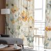 Винтажные прозрачные шторы с акварельными цветами и листьями для гостиной, кухни, оконные шторы, тюлевые занавески для спальни, вуали