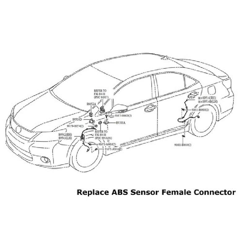 Set of 2 LHD RHD Female ABS Wheel Speed Sensor Connectors For Nissan Infiniti