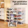 3 Pcs Transparent Shoe Storage Box Stackable Ventilation Hole Prevent Bad Odor Large Capacity with Side Door Home High Heels Sneakers Organizer
