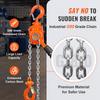 Manual Lever Chain Hoist, 1/2 Ton 1100 lbs Capacity 5 FT Come Along, G80 Galvanized Carbon Steel with Weston Double-Pawl Brake, Auto Chain Leading &