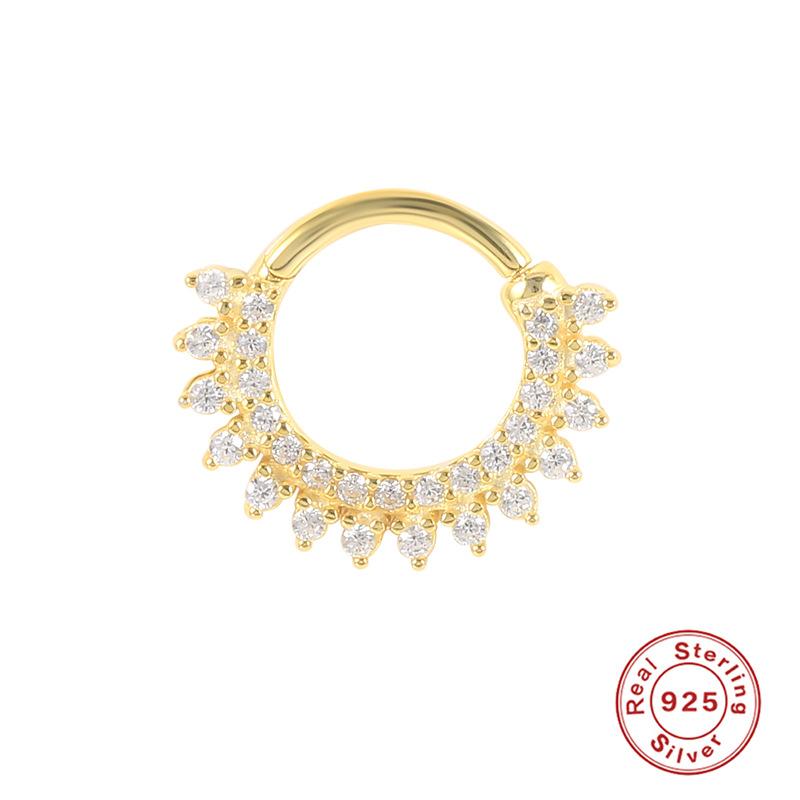 Серьги для пирсинга хряща в носу S925 пробы с открытым кольцом, бесшовные модные серьги для носа