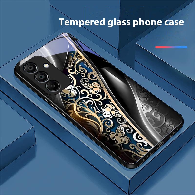 Jinmai Красно-фиолетовый Для Samsung Galaxy A15 5G 54 4G 51 50 24 35 90 71 12 51 53 52S 80 22 34 Черный Чехол для телефона из закаленного стекла