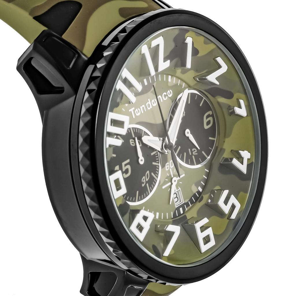 Gulliver Round CAMO Ограниченная серия Нержавеющая сталь Минеральное Стекло Кварц Хаки [Tendence] Часы, 51мм, 51мм, Сталь/Нейлон Циферблат, Стекло, Механизм,