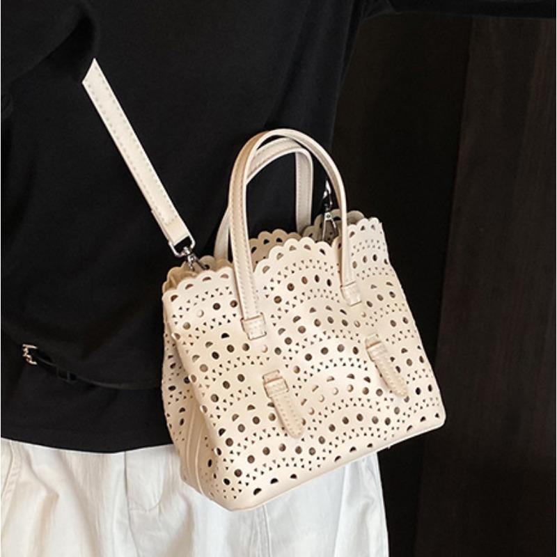 Сумка с вырезами, модная сумка-ведро в корейском стиле, простая и стильная, большой вместимости, сумка через плечо