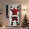 Рождественский чехол для украшения входной двери, праздничные реквизиты для фотобудки с Санта-Клаусом, рождественские украшения для двери, баннер-чехол для дома