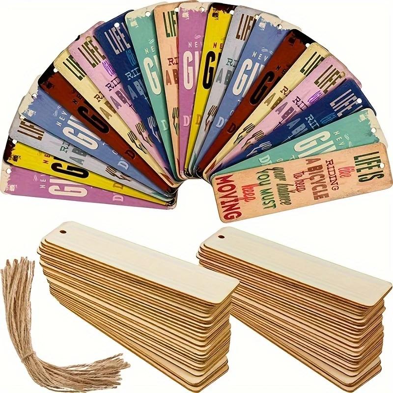 Latest Models Wooden Bookmark DIY Blank Page Marker Hanging Tags Practical Premium Student Supplies Elegant Gift Wood Bookmarks