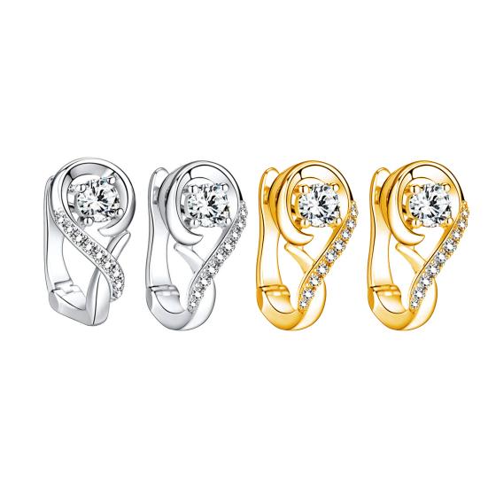 1 пара сережек-гвоздиков с блестящими стразами и инкрустацией в виде музыкальных нот