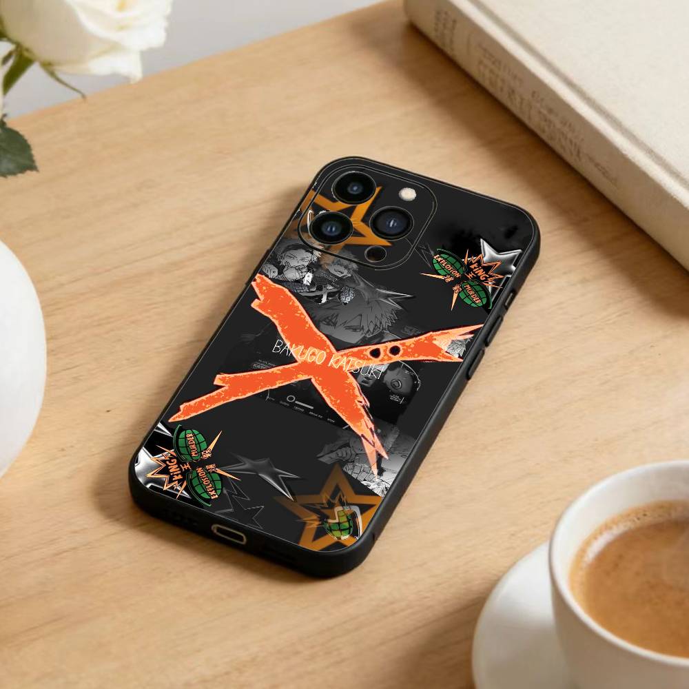Чехол для телефона Katsuki Bakugo Hero Academia для iPhone17,16,15,14,13,12 Plus,Max Мягкий силиконовый Черный чехол