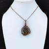Amazing Ammonite Fossil Gemstone Handmade Pure Copper Wire Wrapped Pendant Jewelry