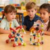 Expandable Magnetic Building Sticks Flexible Rods with Strong Magnets Kids STEM Learning Toys for Creative 3D Shapes