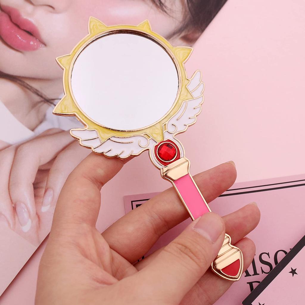 Cardcaptor Sakura Hand Hand Макияж Ручной Макияж Удобный для переноски Макияж Красота Домашняя Косметика Круглый Moe Настоящее Зеркало, Зеркало, Зеркало, Зеркало, Милый,