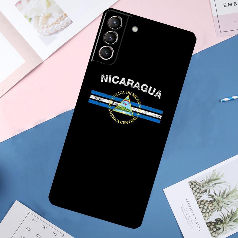 Чехол с флагом Никарагуа для Samsung Galaxy S25 Ultra S24 S23 S22 S21 Ultra S9 S10 Plus S23 FE S25 FE Задняя крышка