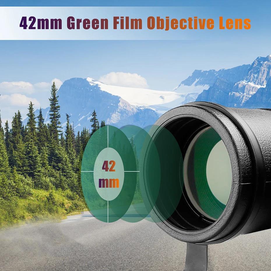 Svbony SA202 10x42 Бинокль Профессиональный Крышепризматический Мощный FMC Бинокль Туристическое Снаряжение Для Путешествий Выживание на Природе