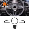 Car Steering Wheel Button Frame Cover Trim Sticker ABS Carbon Fibre Styling for Mazda CX-30 Interior Accessories