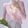 Ice Silk Temperament Sun Protection Knitted Cardigan Women's Thin Cover Shawl Camisole Lace Up Jacket