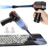 Air Duster & Mini Vacuum Keyboard Cleaner 3-in-1 Portable Electric Air Can Cordless Blower Computer Cleaning Kit