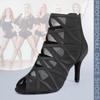 Dance Shoes Black Women's High Top Ballroom Boots Salsa Tango Shoes Girl Fashion Party Mesh Cuto