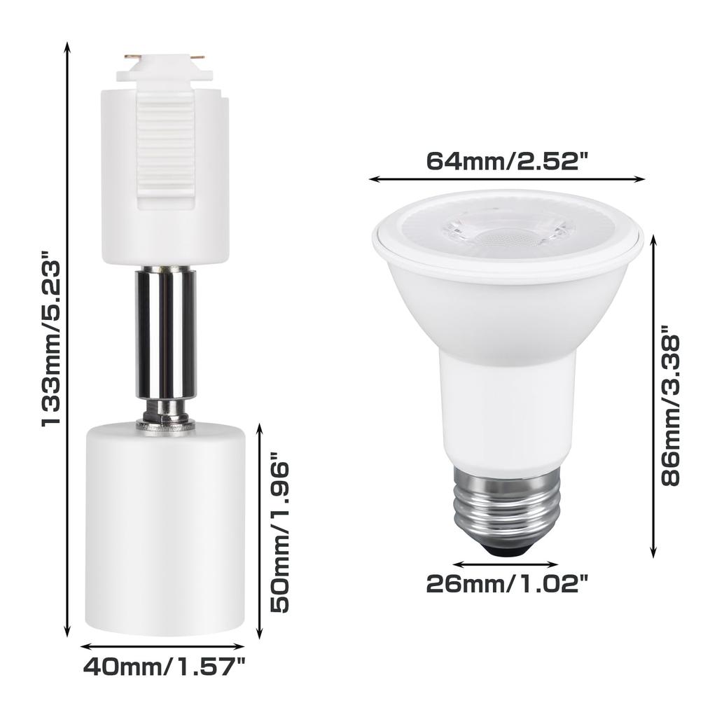 szbritelight Lighting Bar Spotlight, Duct Rail Light, E26 Bulb Included, Duct Rail Lighting Fixture, Lighting Rail Lighting, PAR20 Reflector Bulb,