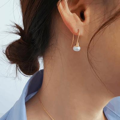 Серьги из серебра 926 пробы с пресноводным жемчугом, позолоченные 16-каратным золотом, Curb Talk