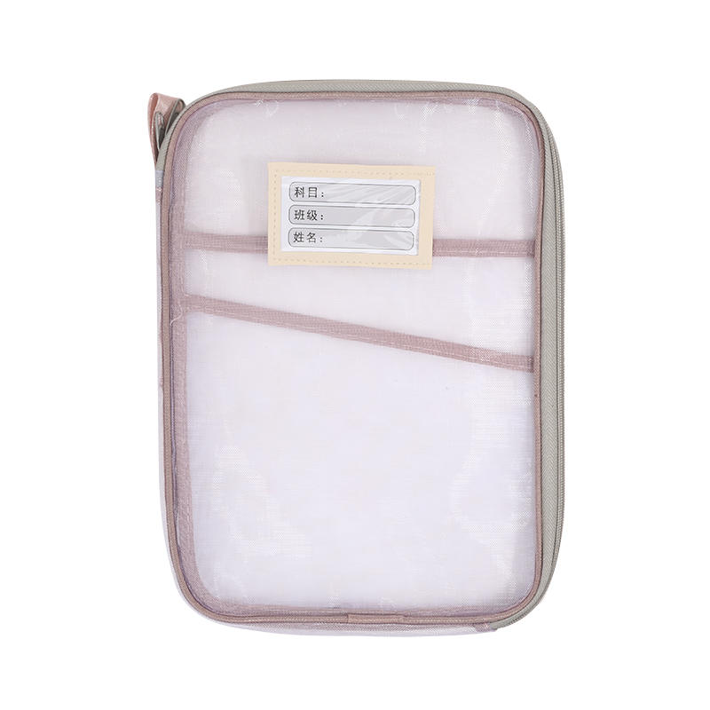 A4 Stationery Storage Bag Double-layer Mesh Zipper Bag Large Capacity Organizer Folders School Office Supplies Stationary Bag