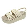 Women S Brooklyn Strappy Low Wedge Heel SandalS SlipperS Bone White 206751 2y2