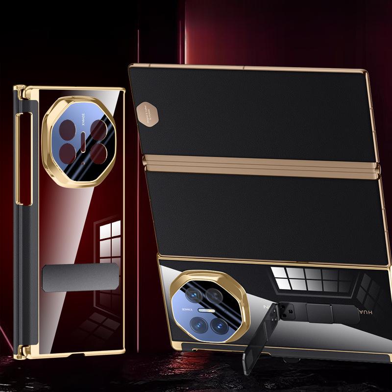 Подходит для чехла для мобильного телефона Huawei Materialxt, тройное складывание, магнитный держатель на присоске Huawei, прозрачное гальваническое покрытие, полная защита, высококлассный мужской