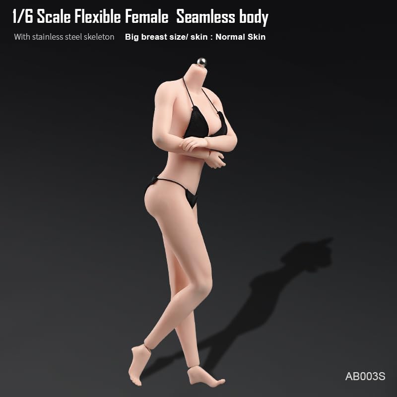 Scale Upgraded Version of the Movable Female Scale Steel Super Flexible Seamless Large Female Action Doll 1/6 Body, Frame, Makeup, Body, Bust, 12-inch