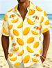 Men's Tropical Fruit And Drink Print Casual Shirt, Breathable Top For Summer Vacation Party Travel And Daily Wear