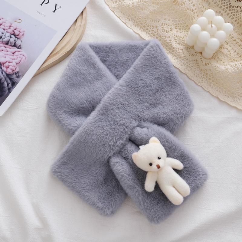 Плюшевый шарф в корейском стиле «Феникс» — милый, толстый, теплый, искусственный мех кролика, универсальная зимняя защита шеи