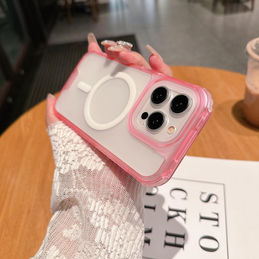 Three-in-one Magnetic Phone Case for IP16 Pro Max Second Generation Colorful for IP16pro Transparent TPU