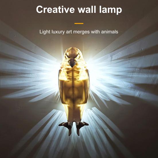 Настенный ночник в виде птицы 3D, белая лампа в виде совы, домашний офис, спальня, гостиная, прихожая, настенная декоративная светодиодная лампа в виде животного
