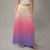 Женская повседневная складная юбка-макси с градиентным принтом, высокой талией и карманом, с драпировкой