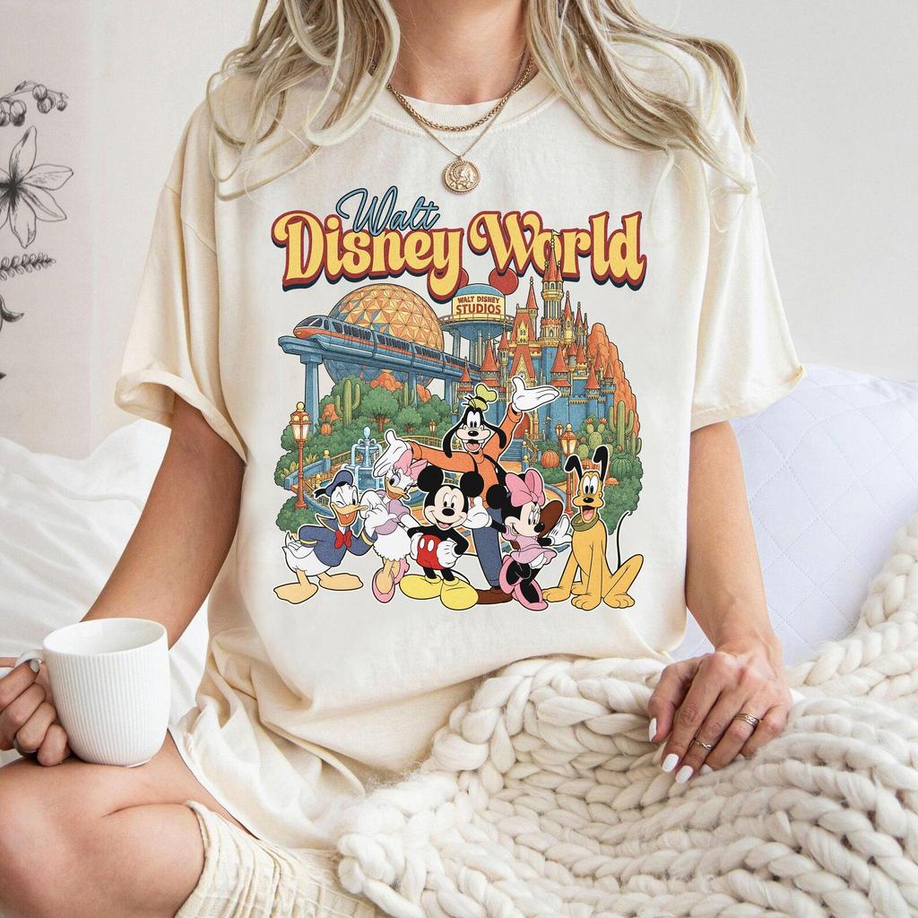 Retro Cartoon Mouse and Friends Shirt, Fairytale Family Vacation Shirt, Amusement Park Tee, Fantasy Kingdom, Theme Park Trip Shirt