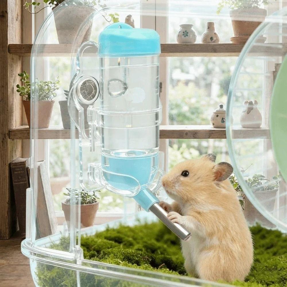 Adjustable Hamster Water Bottle Holder Transparent Drinking Bottle Holder Guinea Pig