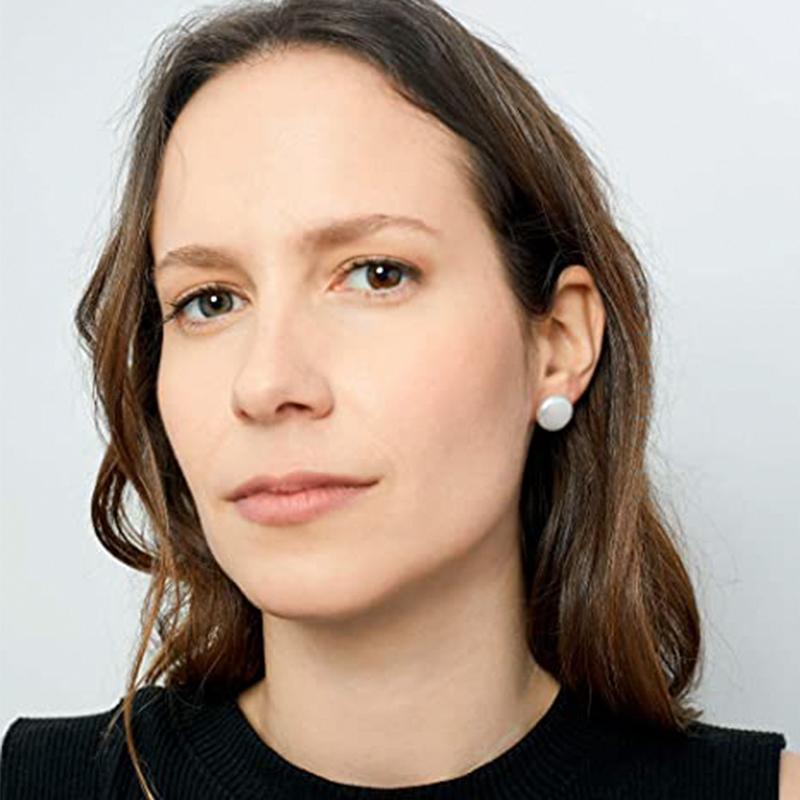 Женские большие серьги-гвоздики с жемчугом Барокко, культивированный пресноводный жемчуг Бива в форме монеты, оправы из серебра 925 пробы, ювелирные изделия