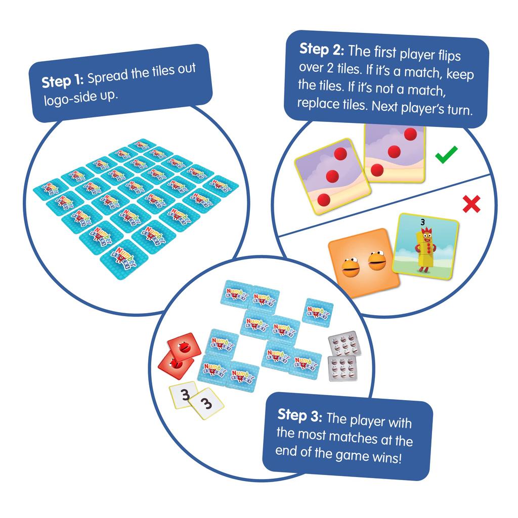 Игра на память Numberblocks, Карточки для сопоставления Numberblocks, Оригинальная игра, Игра, 95399,