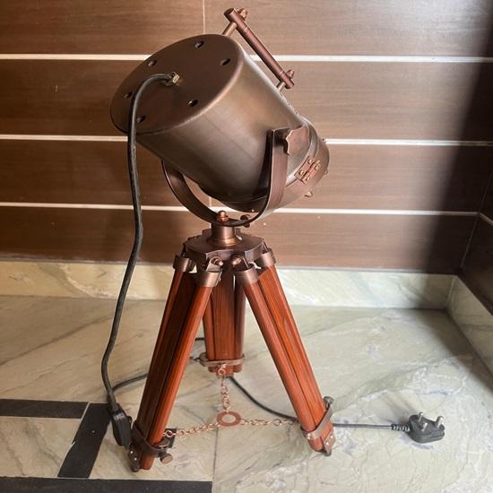 55,88 см морской медный прожектор настольная лампа ручной работы деревянная регулируемая подставка-тренога морской декор для дома