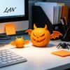 Scary Pumpkin Statue 2Pcs 3D Printed Demon Figurine, Devil with Bat Spooky Wings & Horns, Sculpture for Halloween Party Decoration Decor