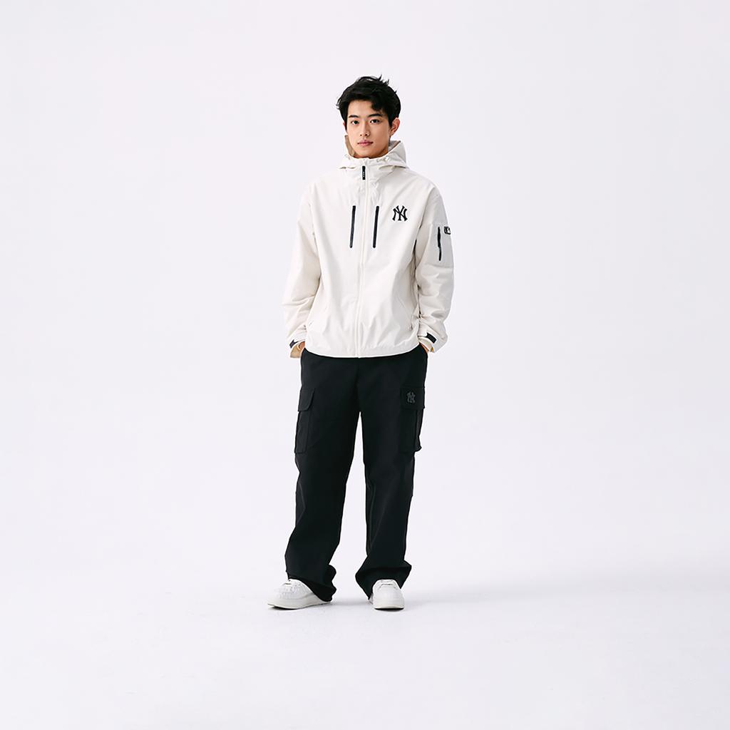 New MLB New York Yankees Basic Collection SS25 Jackets Coats Unisex Heather Gray Ivory 3AWJB0351-50CRM